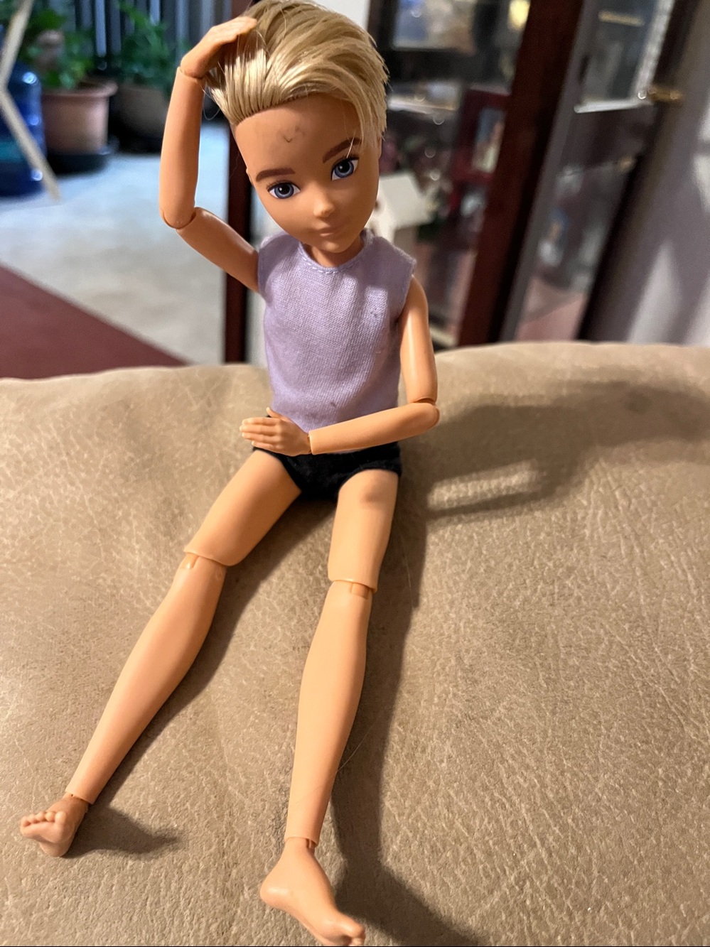 Fashion Doll in Lavender Tank and Black Shorts - Picture 6 of 8
